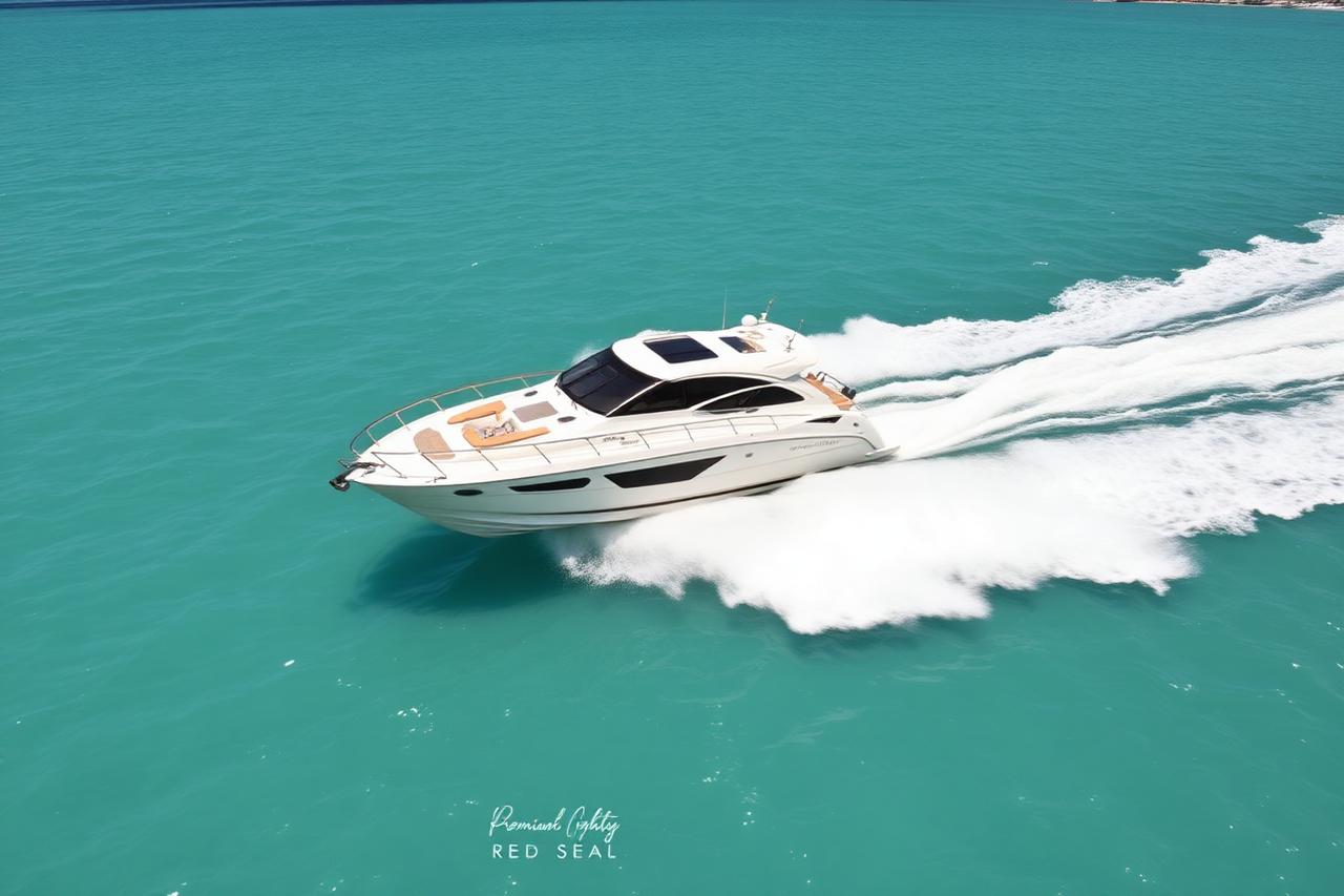 Speedboat crossing the Red Sea near Hurghada
